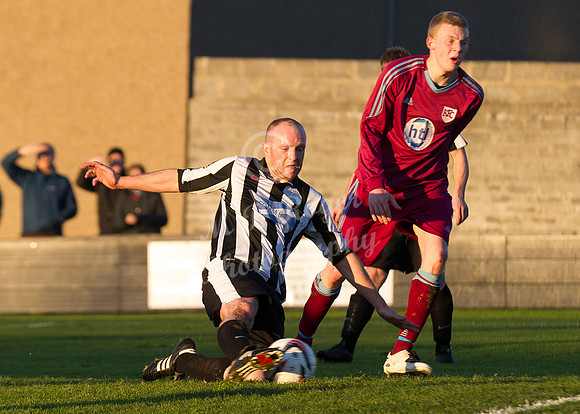 Highland League (SHFL) football match Wick Academy FC and Keith FC played at Harmsworth Park Wick home of the Scorries.  Wick's Craig Shearer