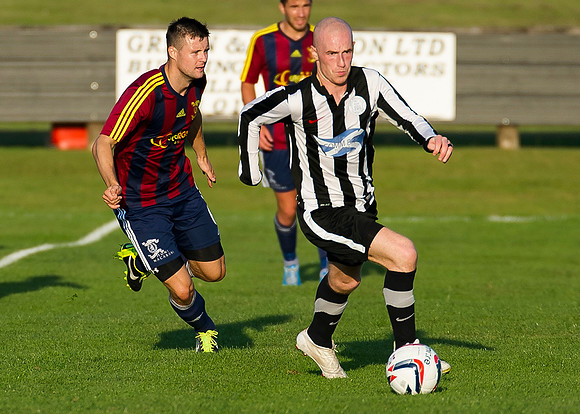Friendly pre-season match between Wick Academy and Livingstone played at Harmsworth Park home of Highland League team Wick Academy. Chucky Weir , Gary Weir