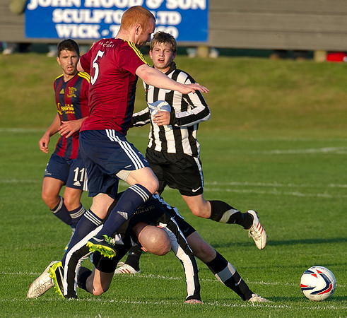 Friendly pre-season match between Wick Academy and Livingstone played at Harmsworth Park home of Highland League team Wick Academy. Gary Weir, Chucky Weir
