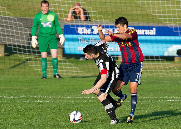 Friendly pre-season match between Wick Academy and Livingstone played at Harmsworth Park home of Highland League team Wick Academy. Sam Mackay