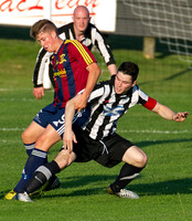 Friendly pre-season match between Wick Academy and Livingstone played at Harmsworth Park home of Highland League team Wick Academy. Sam Mackay and Alex Lamb