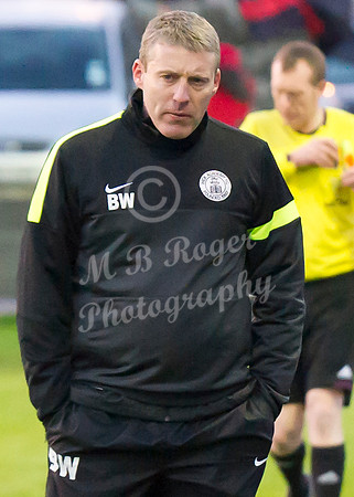 Wick 2 v Inverurie 2  SHFL 23/11/2013<br/>A pensive looking Wick Manager Barry Wilson after Inverurie's first equaliser
