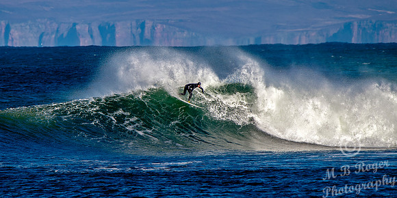 Surfing off Thurso East 03/03/2015