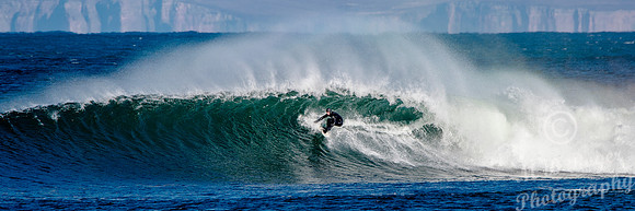 Surfing off Thurso East 03/03/2015