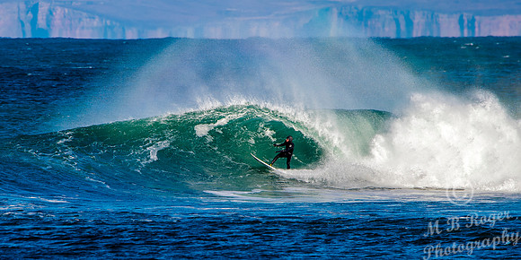 Surfing off Thurso East 03/03/2015